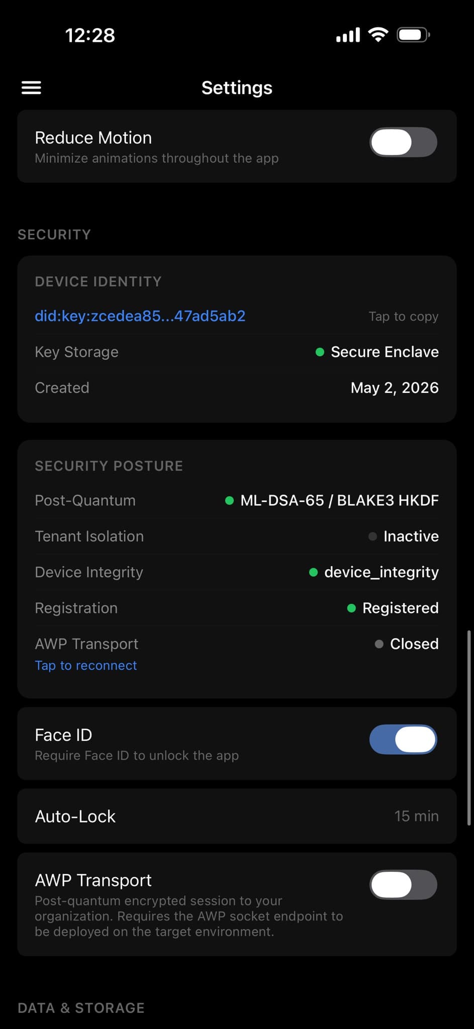 Post-quantum security with Secure Enclave and ML-DSA-65